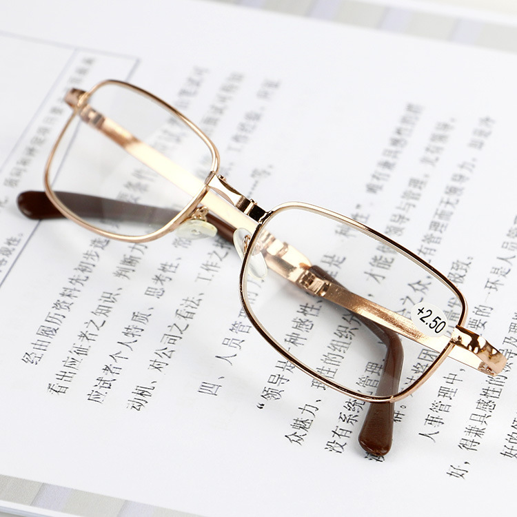 廠傢直銷新款老花鏡 金屬框架 光學老年眼鏡 帶眼鏡盒 超輕防疲勞批發・進口・工廠・代買・代購
