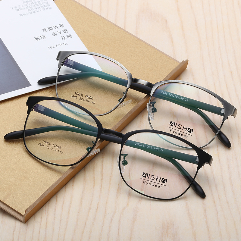 韓版學院復古金屬眼鏡框 女文藝近視眼鏡架 男拉絲平光鏡框架2605工廠,批發,進口,代購