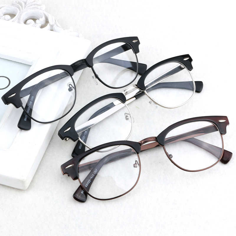 復古半框 近視男款 女明星款潮輕眼鏡框平光鏡 眼鏡架 韓版9537工廠,批發,進口,代購