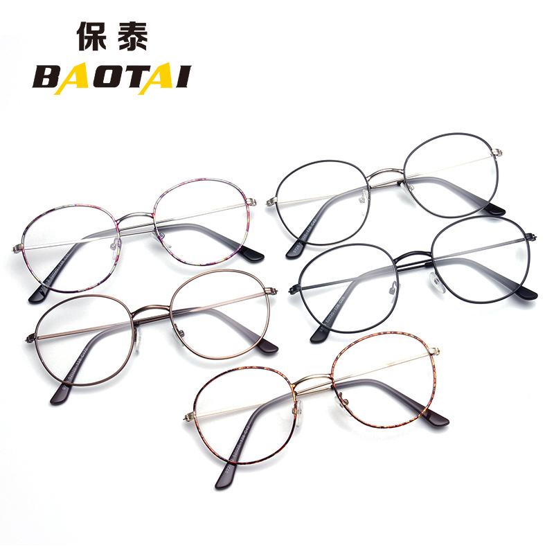 近視眼鏡韓版潮金屬圓形平光鏡架復古女眼鏡框男款眼鏡架鏡框眼睛工廠,批發,進口,代購