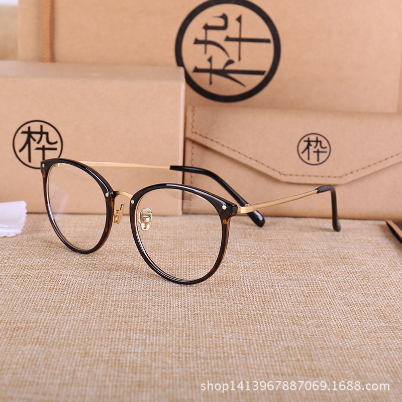 木て十眼鏡框圓形復古近視眼鏡架男女款超輕TR90眼鏡框配近視鏡框批發・進口・工廠・代買・代購