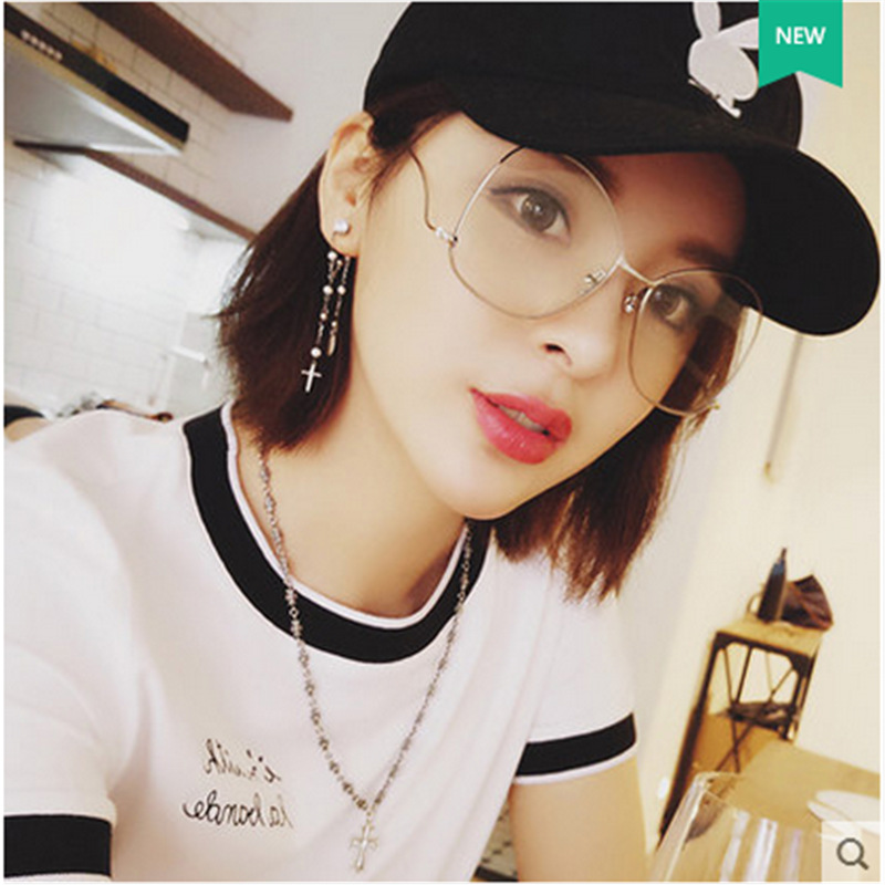 JINNNN宋茜井柏然李易峰吳亦凡楊冪同款金屬圓球平光眼鏡框架眼鏡批發・進口・工廠・代買・代購