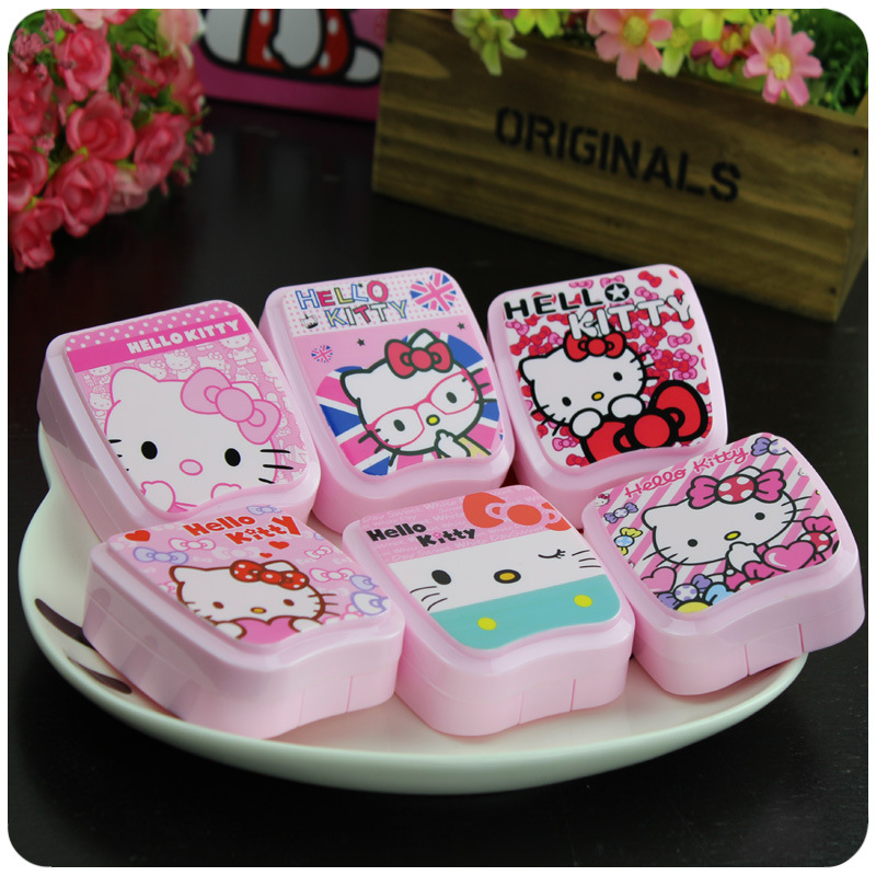 批發Hello Kitty隱形眼鏡盒 卡通眼鏡盒便攜式迷你可愛眼鏡盒可愛工廠,批發,進口,代購