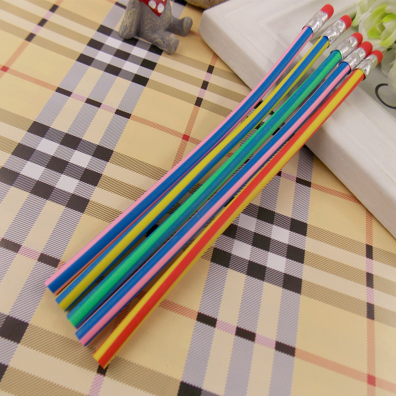 QB015批發神奇軟鉛筆 隨意變形 折不斷的鉛筆18cm條紋創意軟鉛筆T工廠,批發,進口,代購