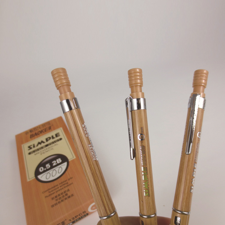 熱賣寶克復古木紋2B學生考試自動鉛筆0.5MM優質鉛筆批發ZD107批發・進口・工廠・代買・代購