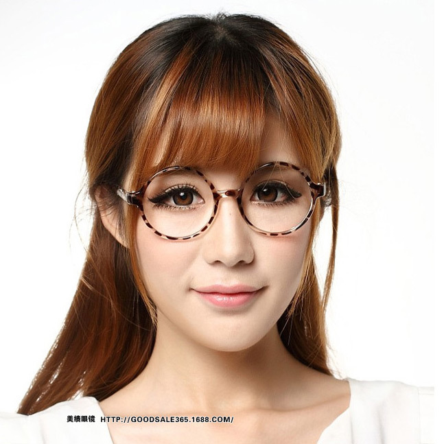 阿拉蕾圓形復古豹紋裝飾眼鏡框眼鏡架非主流男女款潮眼睛框無鏡片批發・進口・工廠・代買・代購