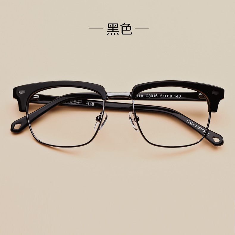 50118 復古眼鏡框 男款板材半框眼鏡 成品近視眼鏡框 光學配鏡工廠,批發,進口,代購