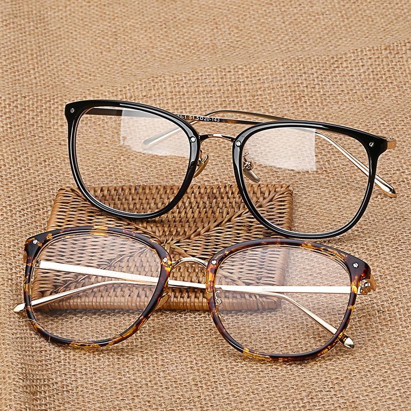 新款近視眼鏡框女淘寶爆款超輕TR90眼鏡架復古時尚鉚釘眼睛批發潮工廠,批發,進口,代購