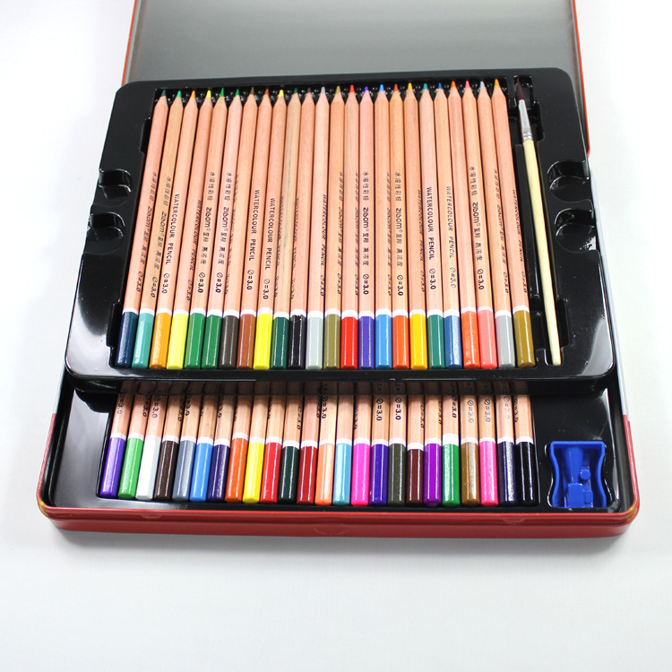 48色彩色水溶性彩色鉛筆 48色鐵盒裝水溶性彩色鉛筆 無鉛毒鉛筆批發・進口・工廠・代買・代購