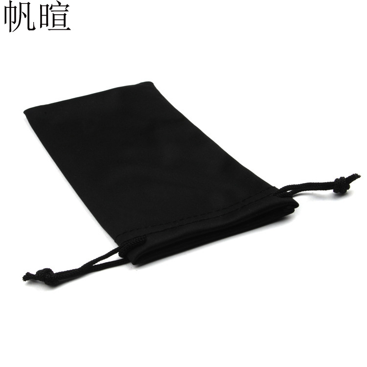 廠傢直銷優質束口超細纖維眼鏡袋 黑色便攜式太陽眼鏡袋 可印Logo工廠,批發,進口,代購