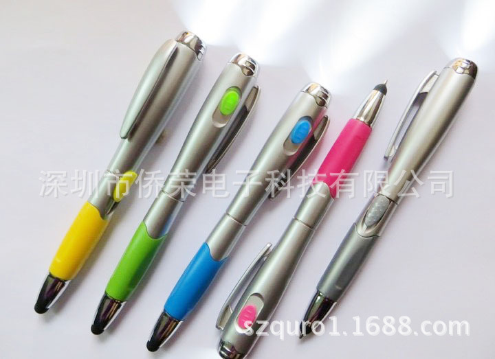 LED燈筆 發光筆 手寫電容筆 圓株書寫筆 多功能電子禮品生產廠傢工廠,批發,進口,代購