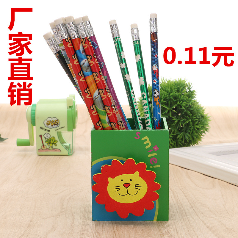 10根裝學生卡通HB帶橡皮木質鉛筆批發・進口・工廠・代買・代購