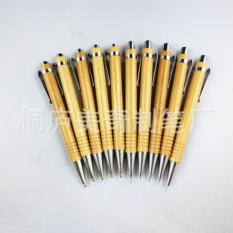 供應 竹子環保圓珠筆自動鉛筆 帶紋路筆 可做對比批發・進口・工廠・代買・代購