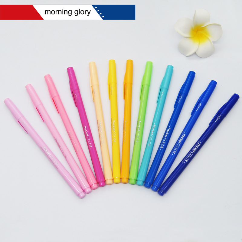 韓國進口 morning glory 12色纖維筆 彩色中性筆 水性筆 水彩筆工廠,批發,進口,代購