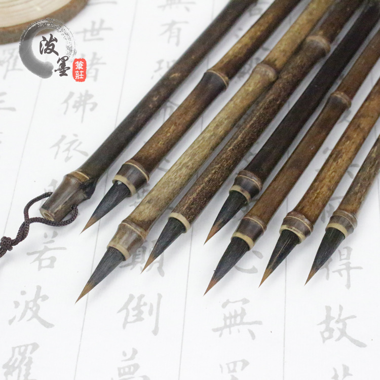 廠傢直銷 古法紫竹抄經紫毫毛筆 野兔背瘠黑兼毫寫經蠅頭小楷批發工廠,批發,進口,代購