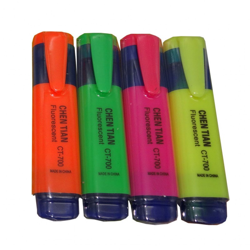 4色 熒光筆 彩色記號筆 加粗扁形閃光筆  吸卡套裝水彩筆 批發工廠,批發,進口,代購