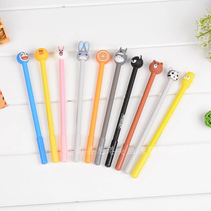 廠傢批發韓國創意中性筆 可愛卡通軟膠廣告簽字筆水性筆兒童禮品工廠,批發,進口,代購
