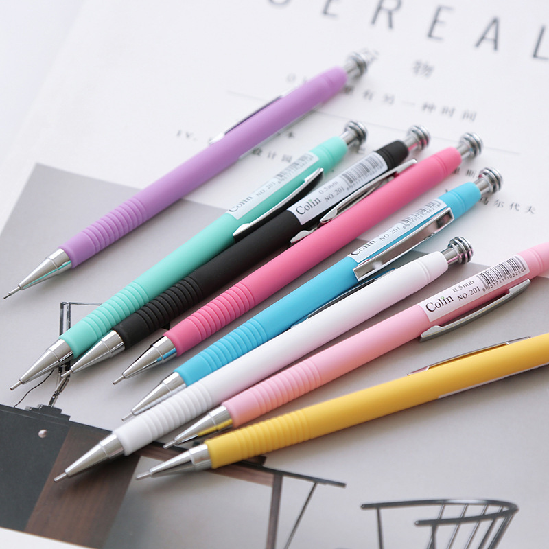 柯林NO201簡約彩色按動鉛筆0.5mm 帶筆夾繪畫書寫自動鉛筆工廠,批發,進口,代購