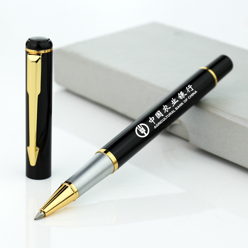 黑色金屬寶珠筆商務簽字筆 節日促銷禮品展會中性水筆 LOGO禮品筆批發・進口・工廠・代買・代購