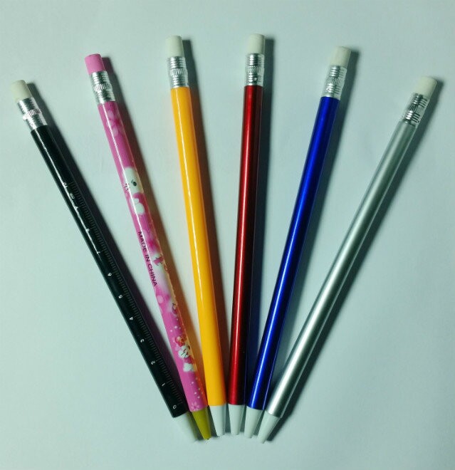 塑料桿自動鉛筆帶橡皮 新品天天限量購 對筆 實拍有圓珠筆和鉛筆工廠,批發,進口,代購