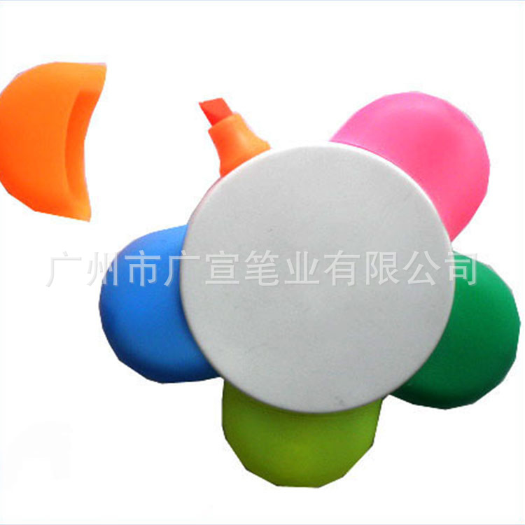 廠價促銷梅花熒光筆  梅花5色熒光筆 專業定製企業logo工廠,批發,進口,代購