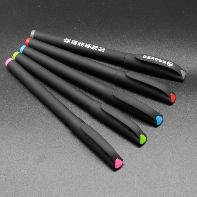 廠傢定製高檔簽字筆 廣告文具用品 PP磨砂噴膠中性筆芯 印刷LOGO批發・進口・工廠・代買・代購