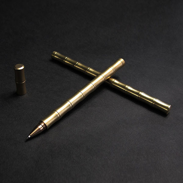 竹節款黃銅手工製作筆 復古簽字銅筆 純銅金屬筆 中性水性筆 EDC批發・進口・工廠・代買・代購