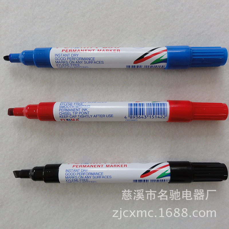 文具辦公快乾型油性鋁管記號筆斜頭耐久性馬克筆圓頭定製彩色外貿工廠,批發,進口,代購