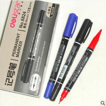 得力6824油性記號筆 黑色 白板筆 12mm 記號筆 勾線筆得力白板筆工廠,批發,進口,代購