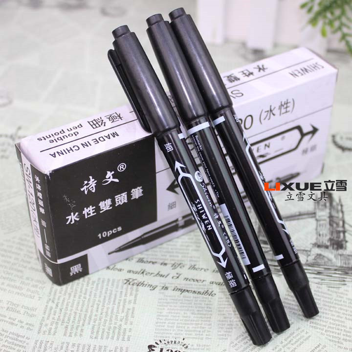 詩文小雙頭記號筆 詩文SW-120-SC-BK小雙頭記號筆 水性記號筆工廠,批發,進口,代購
