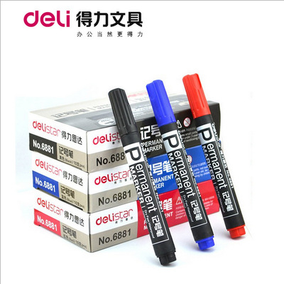 廠傢批發得力6881記號筆 大頭筆 辦公 重點標記記號筆工廠,批發,進口,代購
