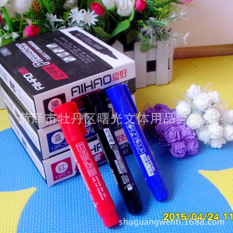 批發 正品愛好 記號筆 3181可加墨式 油性筆記號筆 單頭大號三色工廠,批發,進口,代購
