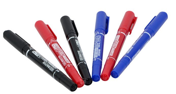 愛好油性小雙頭3191記號筆勾線筆光盤筆黑色藍色紅色辦公用品批發工廠,批發,進口,代購