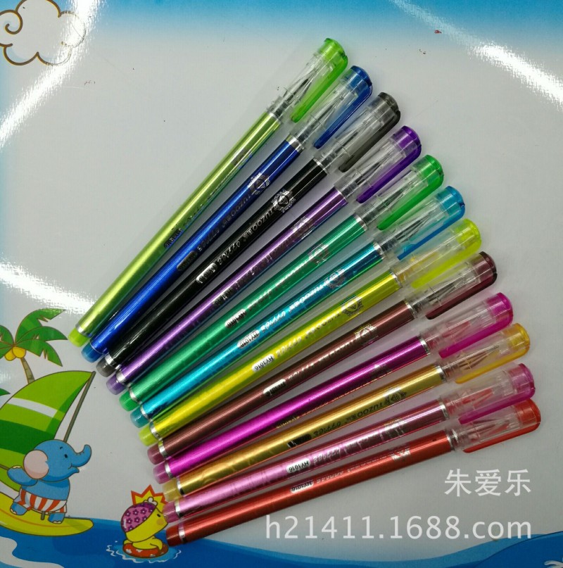 廠傢直銷 彩色12色鉆石頭中性筆， 記號筆，白板筆，質量可靠工廠,批發,進口,代購