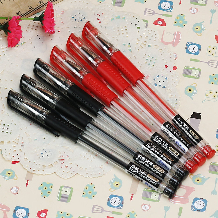 百金文具中性筆 歐標中性筆(黑 紅）0.5mm考試筆辦公筆批發工廠,批發,進口,代購