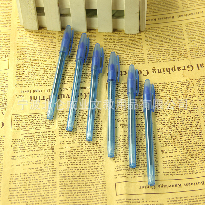 定製外貿廣告筆 插套簡易塑料圓珠筆 可印LOGO促銷禮品筆批發・進口・工廠・代買・代購