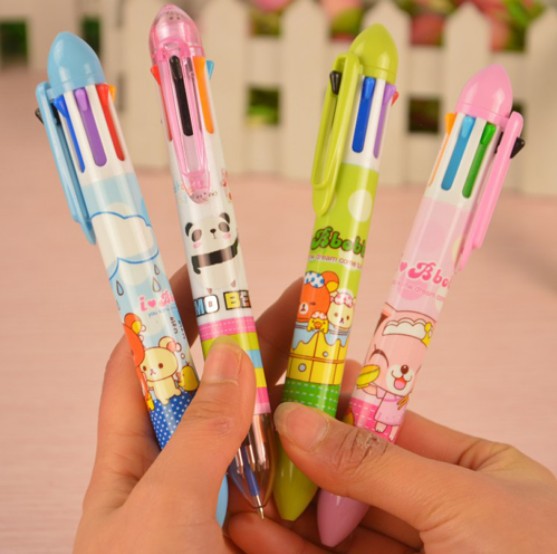2016日韓可愛卡通輕松熊7色圓珠筆 可按動原子筆多色學生用品D25批發・進口・工廠・代買・代購