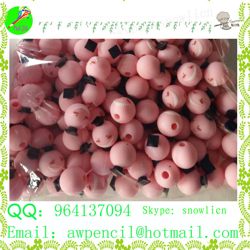 2015熱銷產品 定製粉色卡通立體球形PVC軟塑膠筆帽工廠,批發,進口,代購