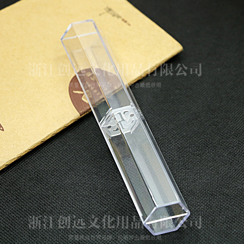 水晶 透明六方形筆盒 長方體全透明筆盒 廠傢直銷工廠,批發,進口,代購