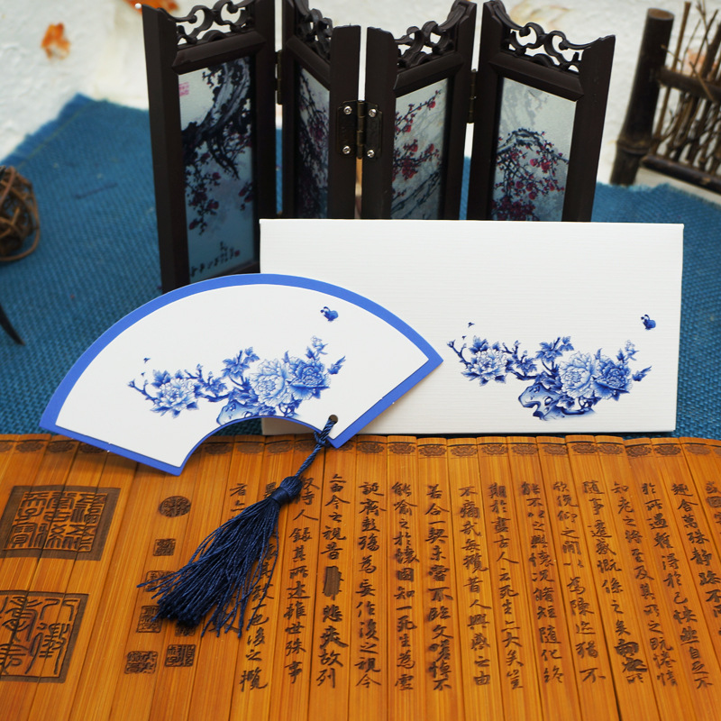復古中國風異形古風唯美拼接套裝小禮品扇形書簽帶流蘇工廠,批發,進口,代購
