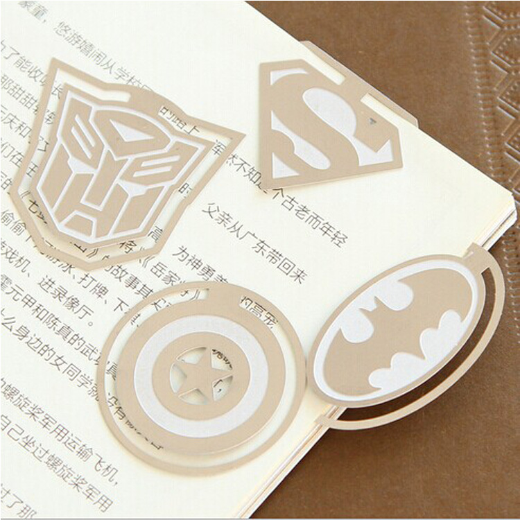 韓版 超級英雄聯盟系列書簽變形金剛蝙蝠俠超人美國隊長金屬書簽工廠,批發,進口,代購