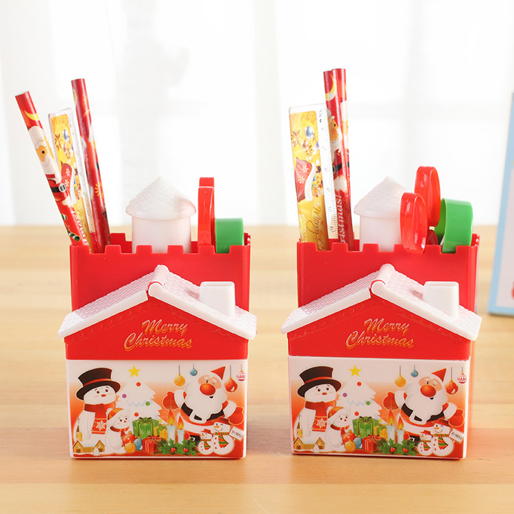 筆筒 新款方形聖誕節筆筒 聖誕禮品小學生學習用品批發 廠傢直銷批發・進口・工廠・代買・代購