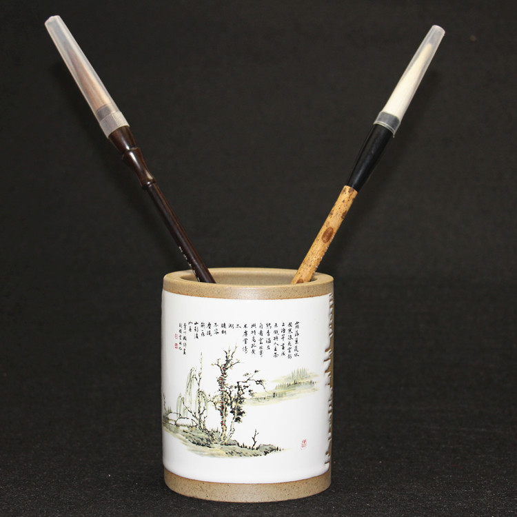珍工坊 精品陶泥毛筆筆筒 富貴人傢精工細作批發・進口・工廠・代買・代購
