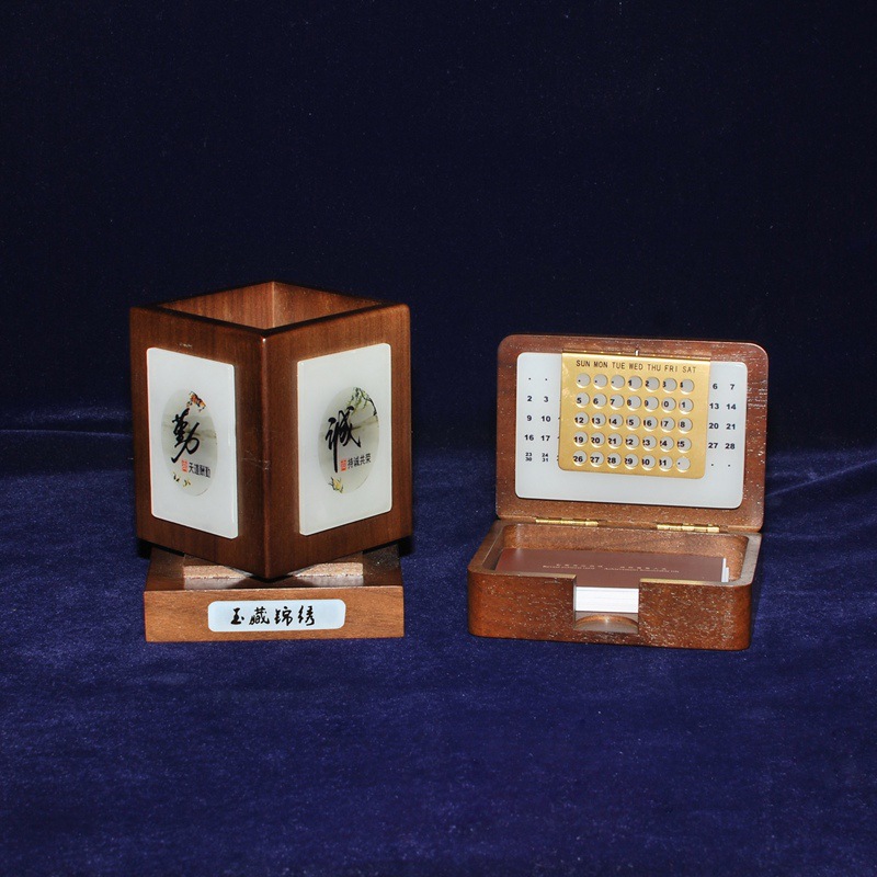 筆筒+名片盒套裝 實用辦公桌麵文臺擺件 商務紀念禮品工藝品批發工廠,批發,進口,代購