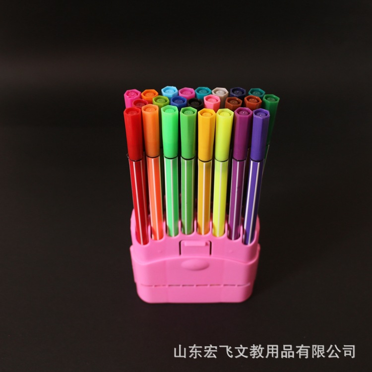 24色色可水洗學生水彩筆畫筆 兒童繪畫文具彩筆文具套裝批發・進口・工廠・代買・代購
