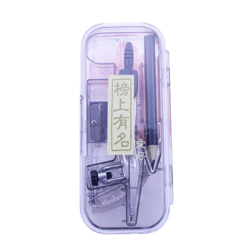 愛好文具批發愛好7804繪圖尺規套裝 學生考試繪圖圓規套尺 七件套工廠,批發,進口,代購