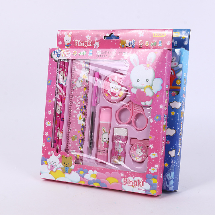韓國文具 文具套裝 兒童禮品禮盒 學習用品9件套 生日禮物特價工廠,批發,進口,代購