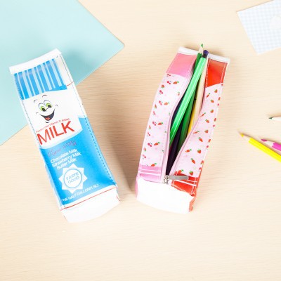 韓版創意可愛小筆袋 趣味牛奶筆袋 創意收納零錢包文具盒批發・進口・工廠・代買・代購
