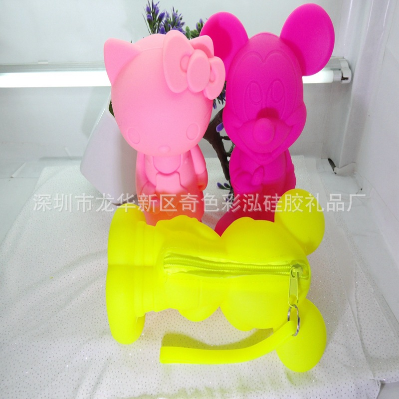 新款米奇矽膠拉鏈筆袋卡通 hellokitty可愛文具筆袋 大量現貨廠傢批發・進口・工廠・代買・代購
