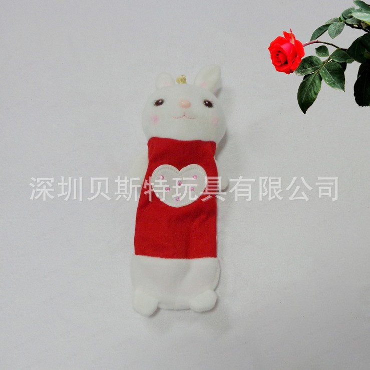 深圳工廠來圖來樣訂做生產 學生用 可愛禮品大白兔子毛絨卡通筆袋工廠,批發,進口,代購